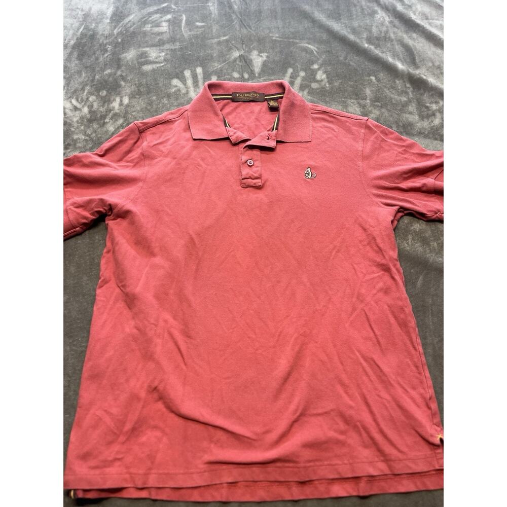 Tori‎ Richard Honolulu Polo Short Sleeve Shirt Pink Mens Size M coral